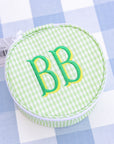 Gingham Leaf Round Case