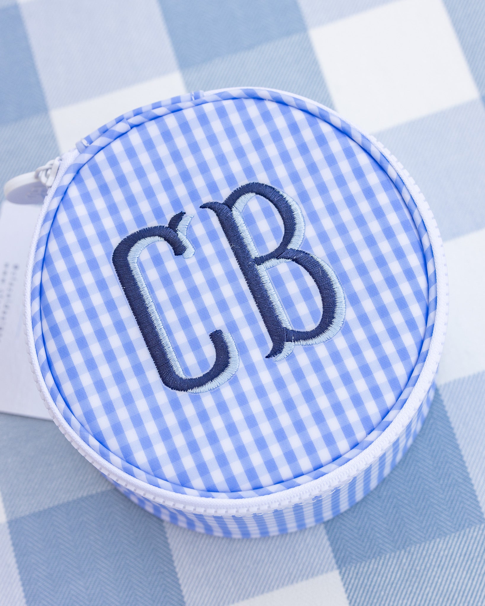 Gingham Sky Round Case