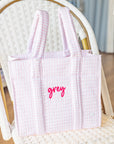 Pimlico Stripe Pink Quilted Wipeable Canvas Mini Go Go Stroller Tote