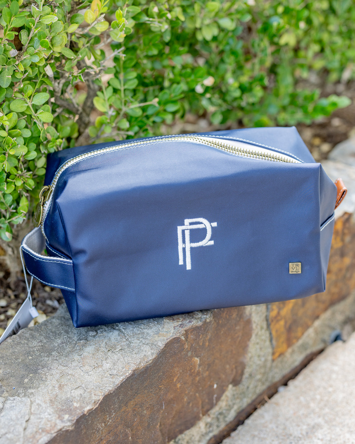 Coated Canvas Navy Dopp Kit