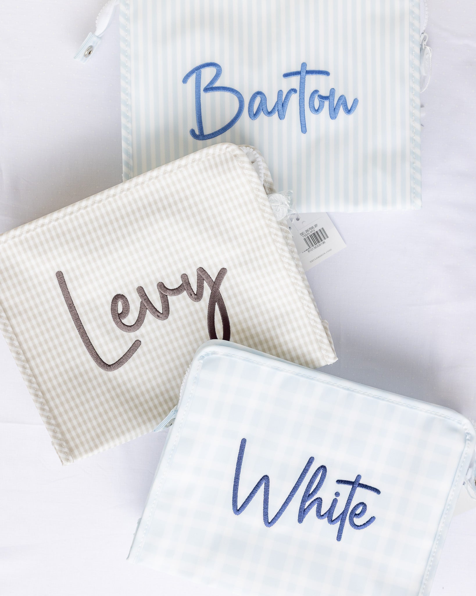Pimlico Stripe Blue Personalized Small Roadie Pouch