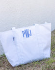 Pimlico Stripe Blue Quilted Wipeable Canvas Go Go Tote