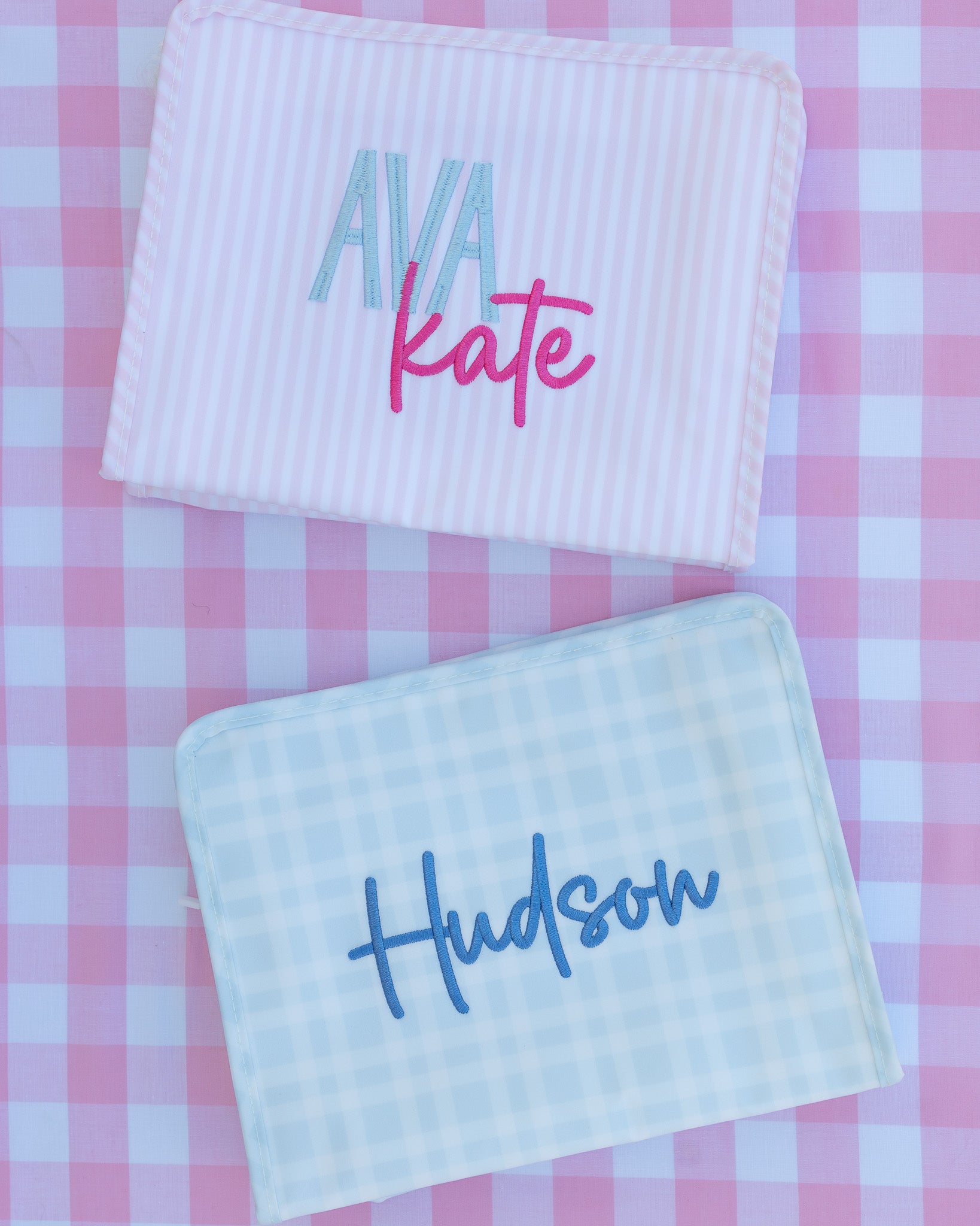 Pimlico Plaid Blue Personalized TRVL Jumbo Tote