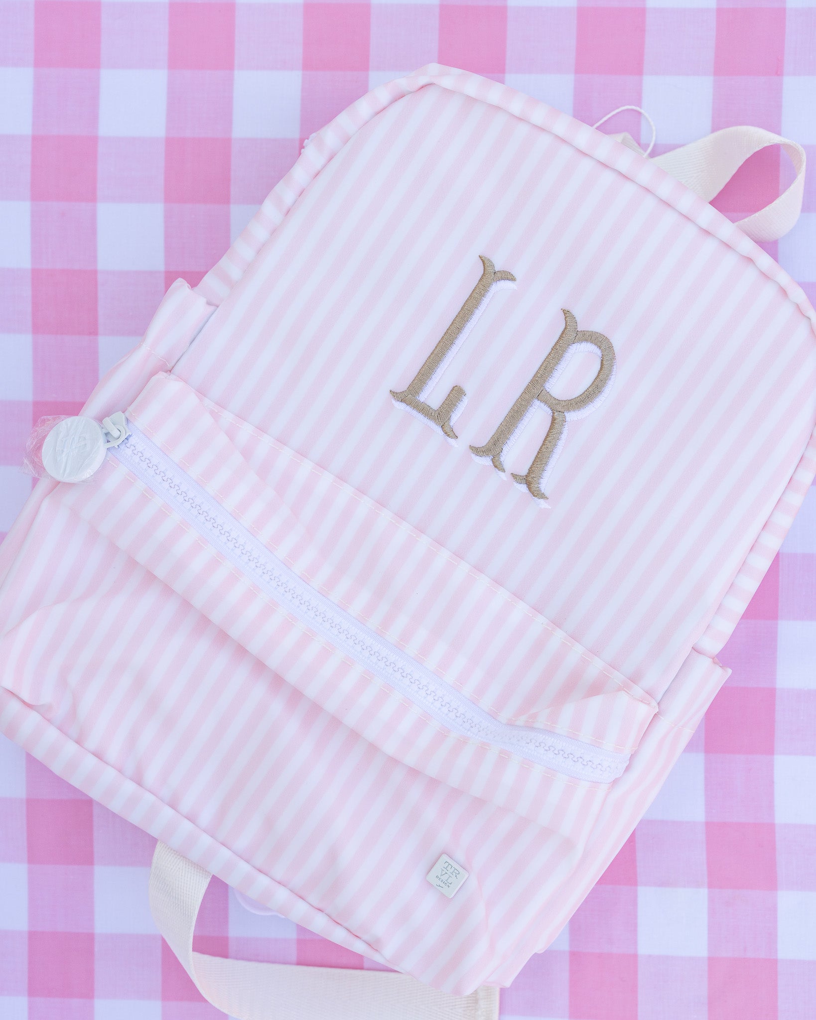 Pimlico Stripe Pink Quilted Wipeable Canvas Go Go Tote
