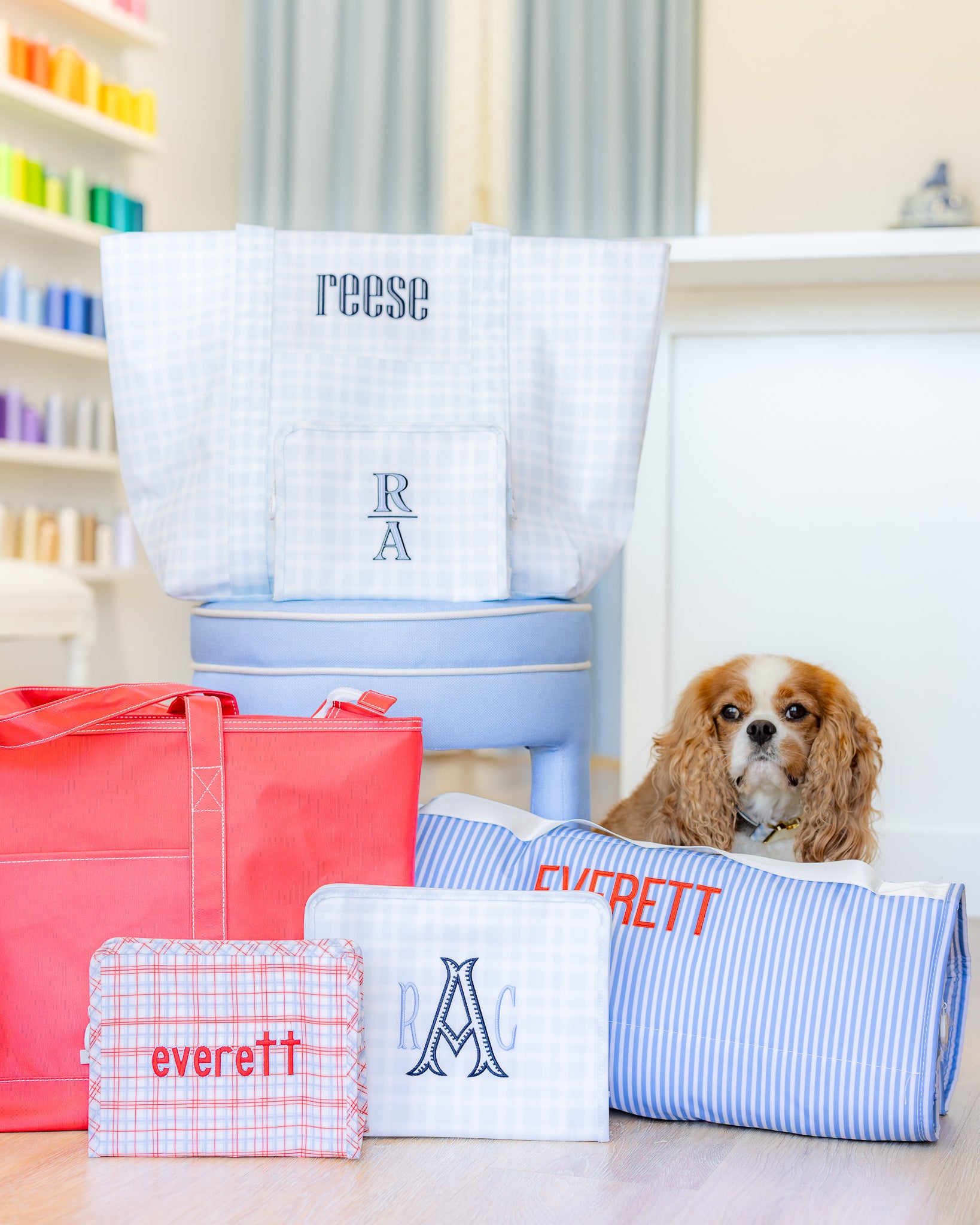 Classic Red Plaid Personalized TRVL Jumbo Tote