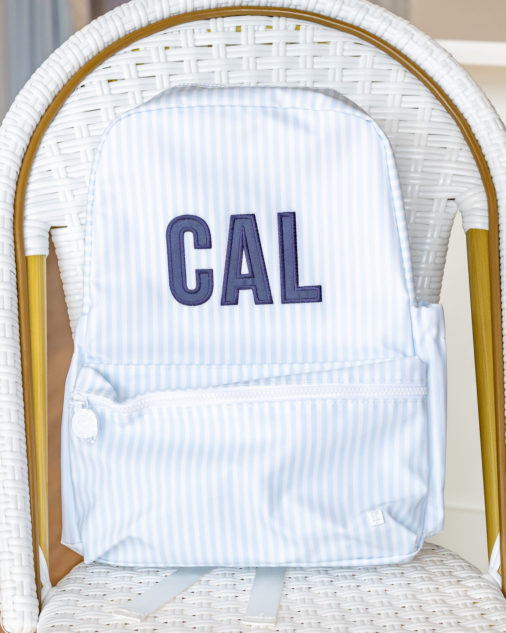 Pimlico Stripe Blue Personalized Small Roadie Pouch