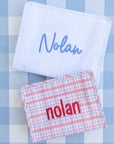 Pimlico Stripe Blue Personalized Small Roadie Pouch