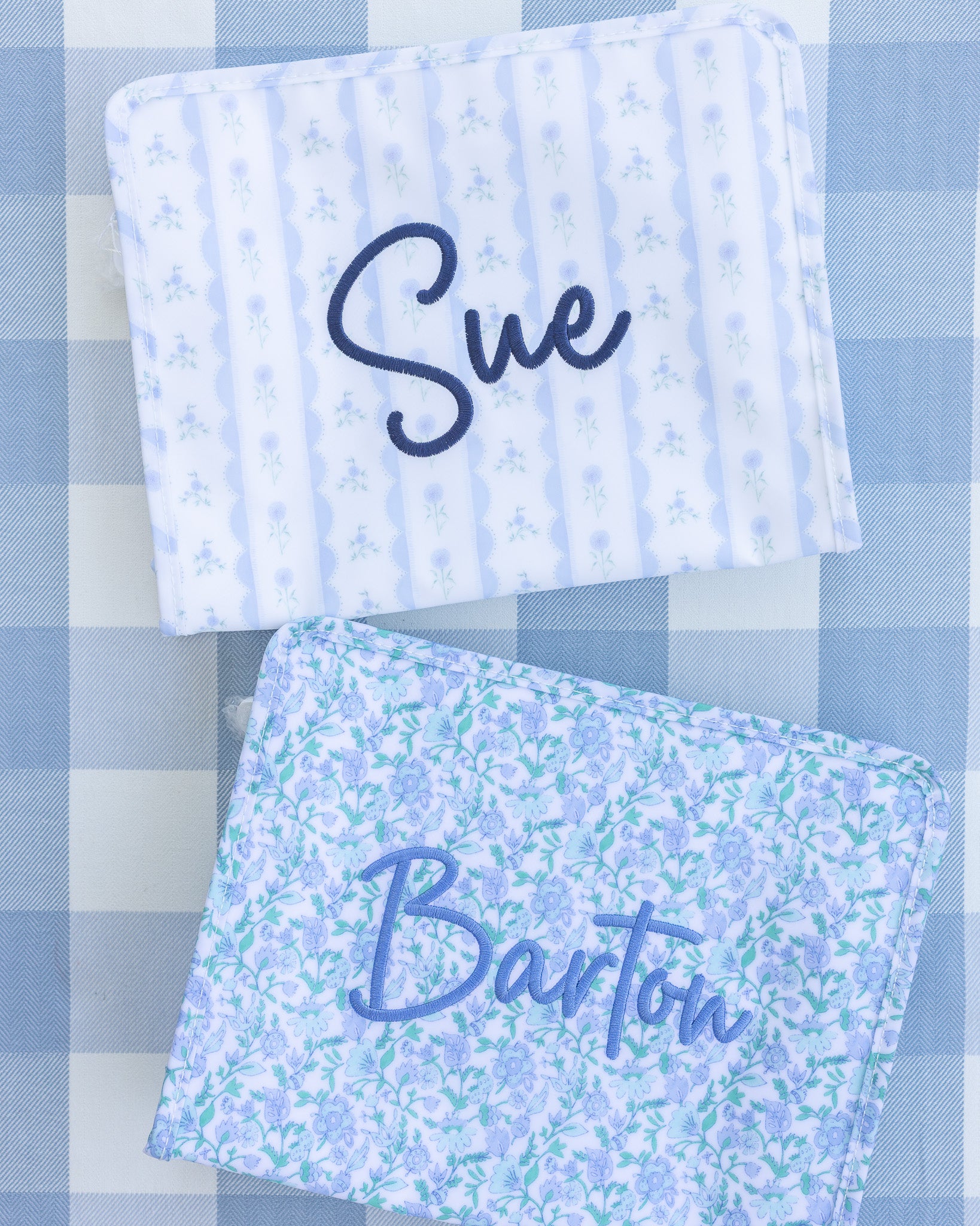 Ribbon Floral Blue TRVL Large Roadie Pouch Bag