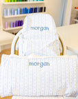 Ribbon Floral Blue Personalized TRVL Jumbo Tote