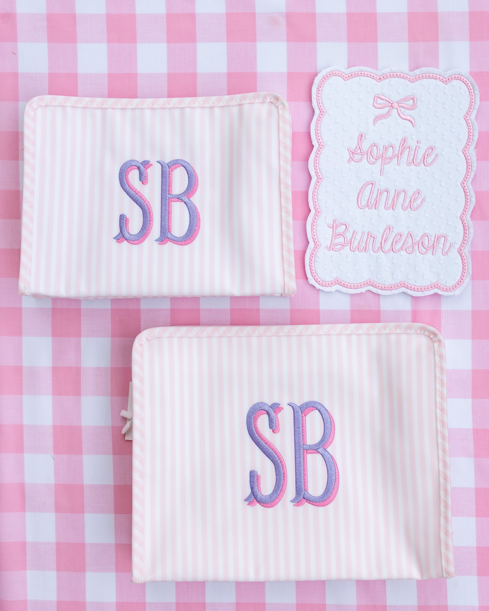 Pimlico Stripe Pink Medium Roadie Pouch