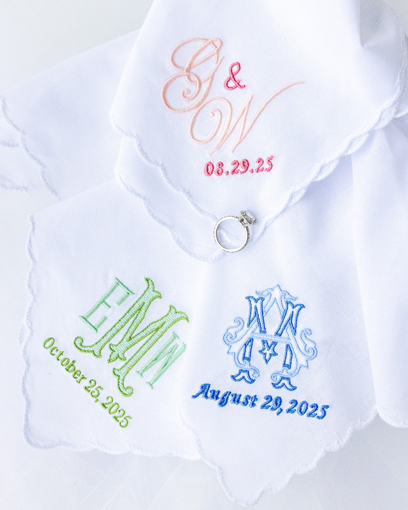 Personalized Monogram Wedding Handkerchief