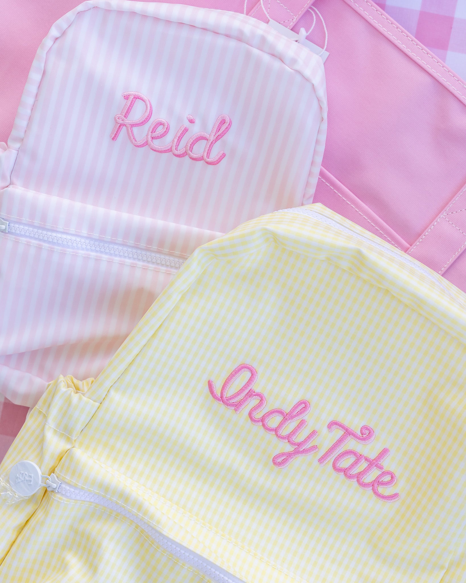 Pimlico Stripe Pink Personalized TRVL Jumbo Tote