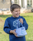 Personalized Blue Gingham Mini Trick or Treat Bucket