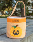 Personalized Orange Large Trick or Treat Bucket