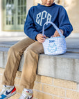 Personalized Blue Gingham Mini Trick or Treat Bucket