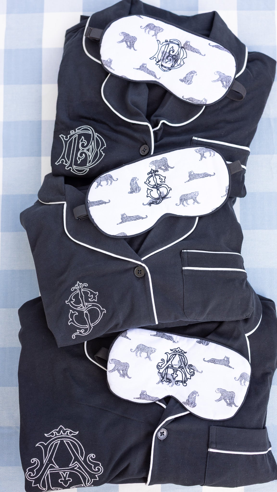 Monogrammed Pima Sleep Mask in Panthere de Luxe