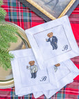 Tuxedo Bear Custom Cocktail Napkins (Set of 4)