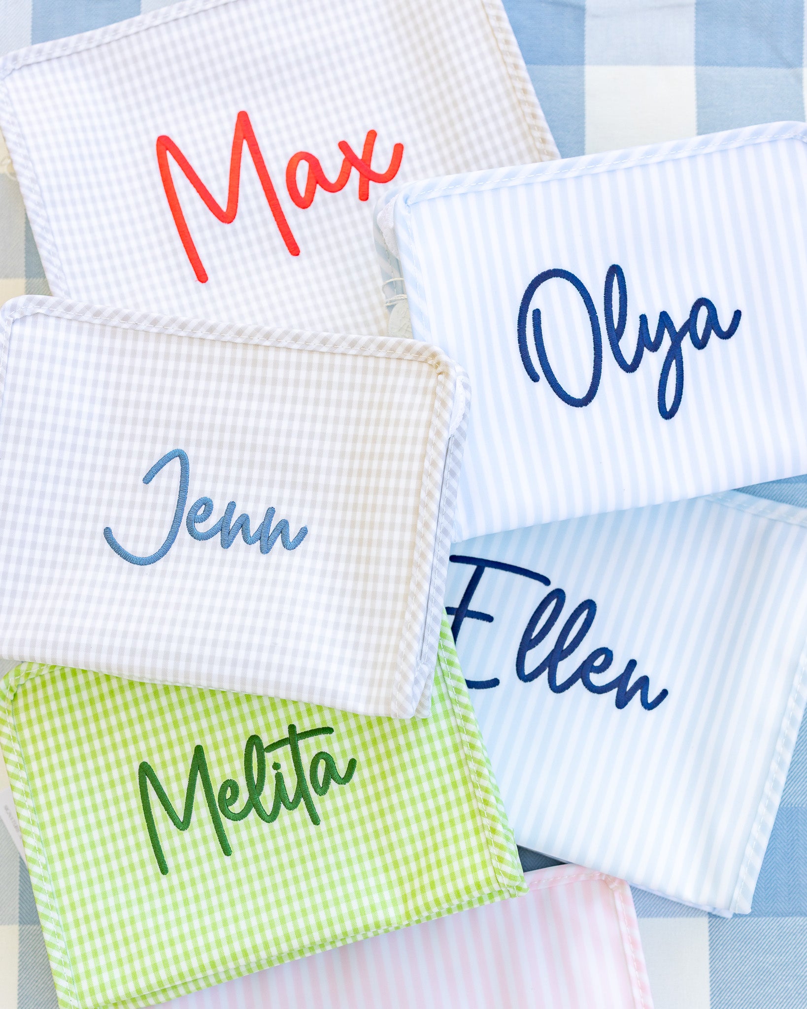 Pimlico Stripe Blue Personalized Small Roadie Pouch