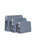 Gingham Navy Large Roadie Pouch Bag