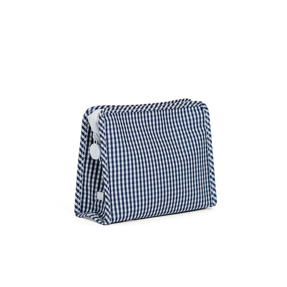 Gingham Navy Large Roadie Pouch Bag