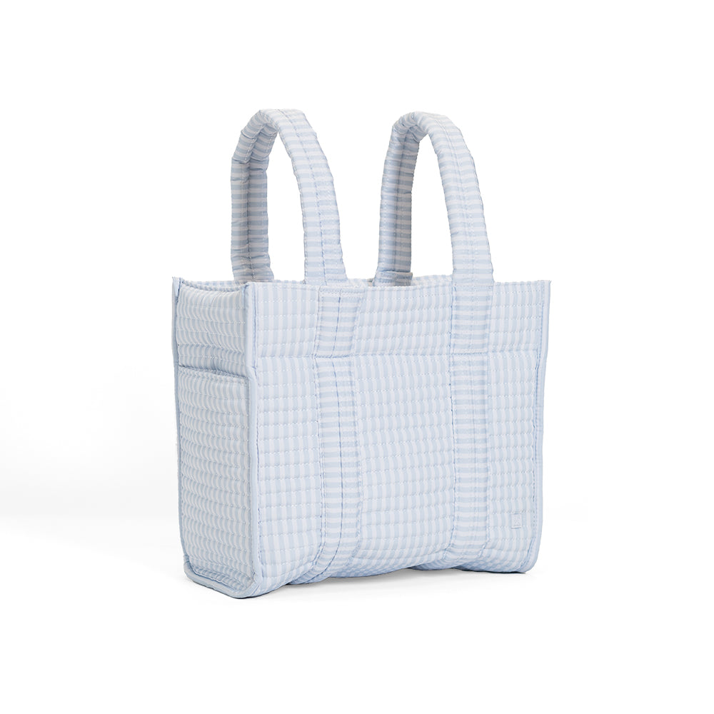 Pimlico Stripe Blue Quilted Wipeable Canvas Mini Go Go Stroller Tote