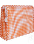 Gingham Orange Large Roadie Pouch Bag