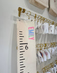 *SAMPLE* "Emily" Personalized Canvas Hanging Growth Chart