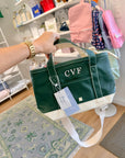 Coated Canvas Two Tone Heritage Red Mini Tote