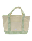 Gingham Leaf Trim TRVL Mini Tote Coated Canvas