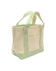 Gingham Leaf Trim TRVL Mini Tote Coated Canvas
