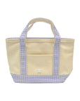Gingham Lilac Trim TRVL Mini Tote Coated Canvas
