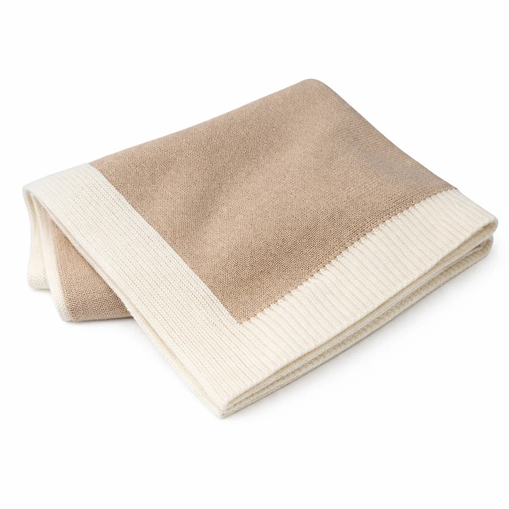 Personalized Knit Blanket with Border (Multiple Colors)