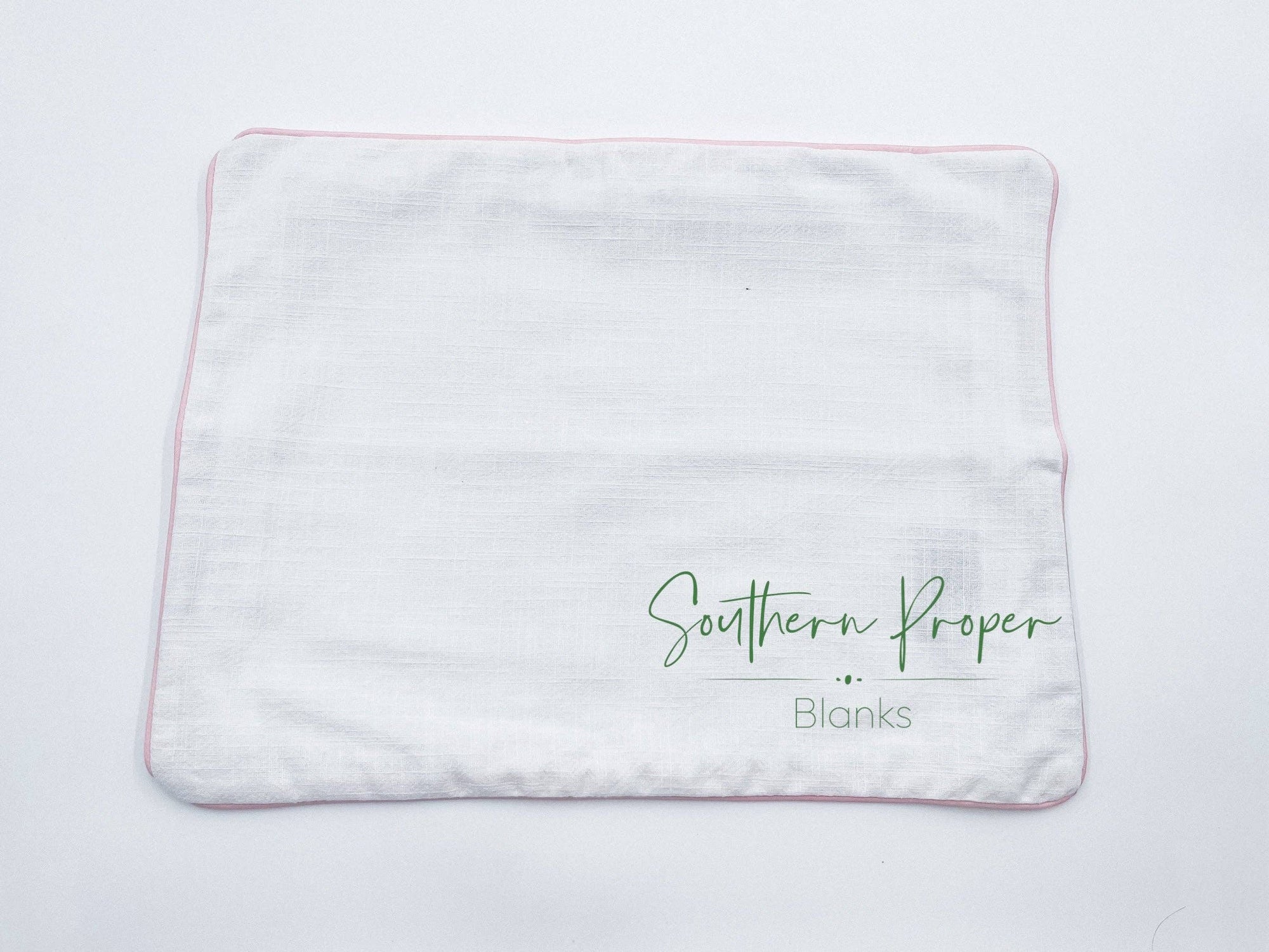Pillowcase - Piping Edge Cotton: Pink trim / 12”x16”