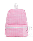 Gingham Pink Full-Size Backpacker Backpack