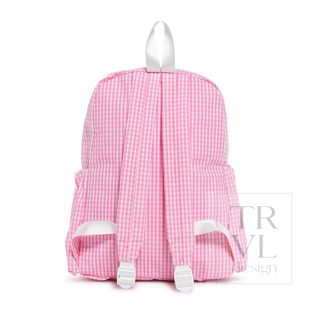 Gingham Pink Full-Size Backpacker Backpack
