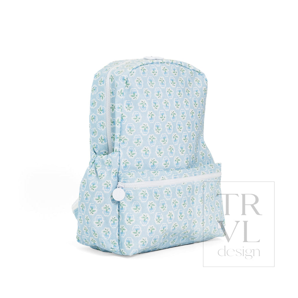 Petite Fleur Blue Full-Size Backpacker Backpack