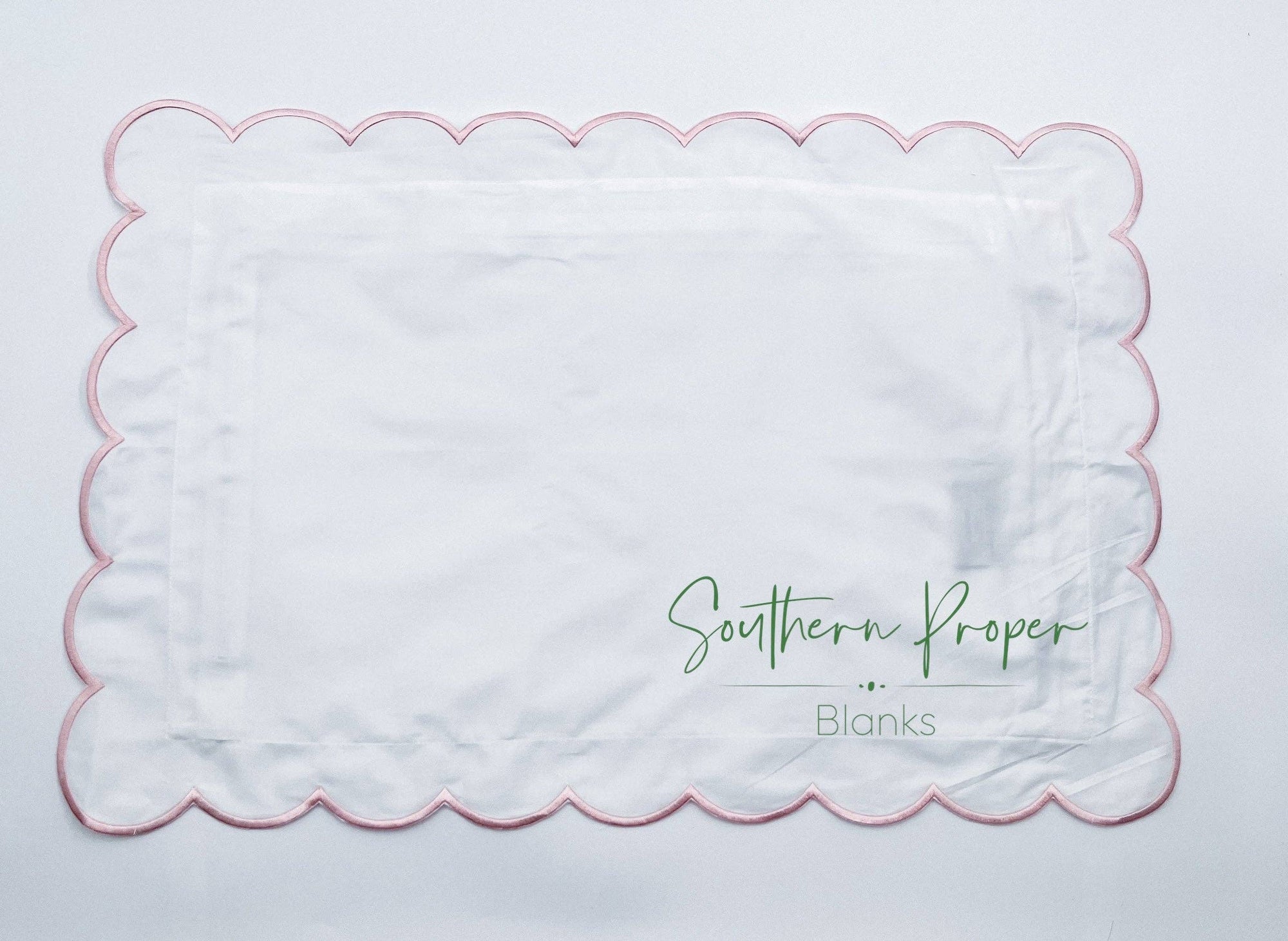 Pillowcase - Scalloped edge: Light Pink / 12”x 16”