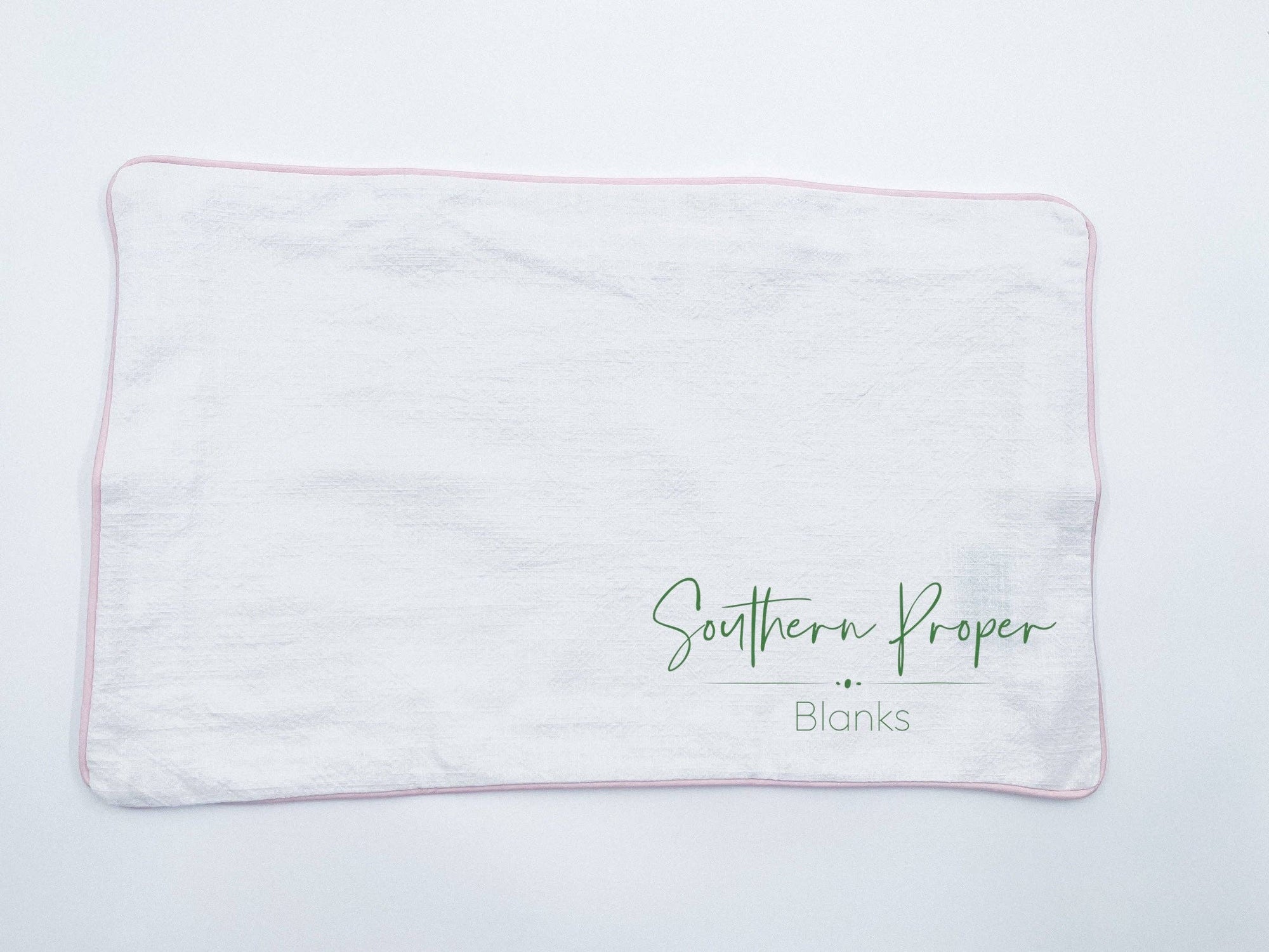 Pillowcase - Piping Edge Cotton: Navy trim / 12”x16”