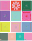 Mats: Light Aqua with Yellow & Pink