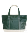 Two Tone Heritage Green Coated Canvas Maxi Tote