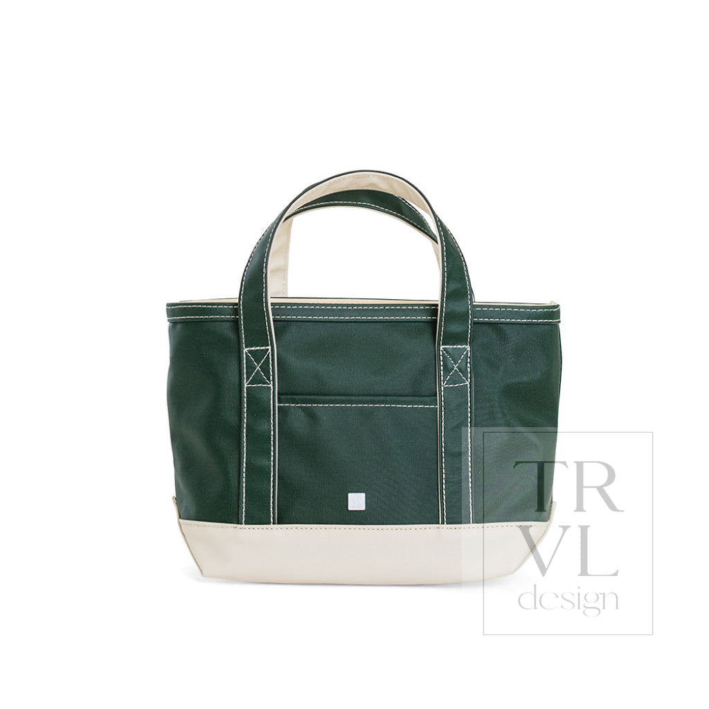 Coated Canvas Two Tone Heritage Green Mini Tote
