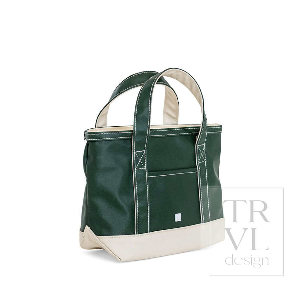 Coated Canvas Two Tone Heritage Green Mini Tote