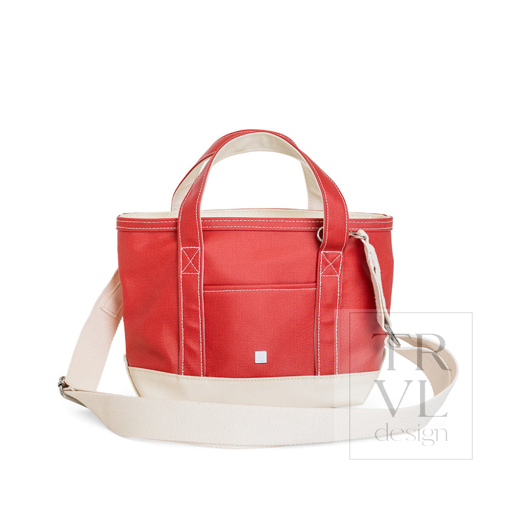 Coated Canvas Two Tone Heritage Red Mini Tote