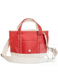 Coated Canvas Two Tone Heritage Red Mini Tote
