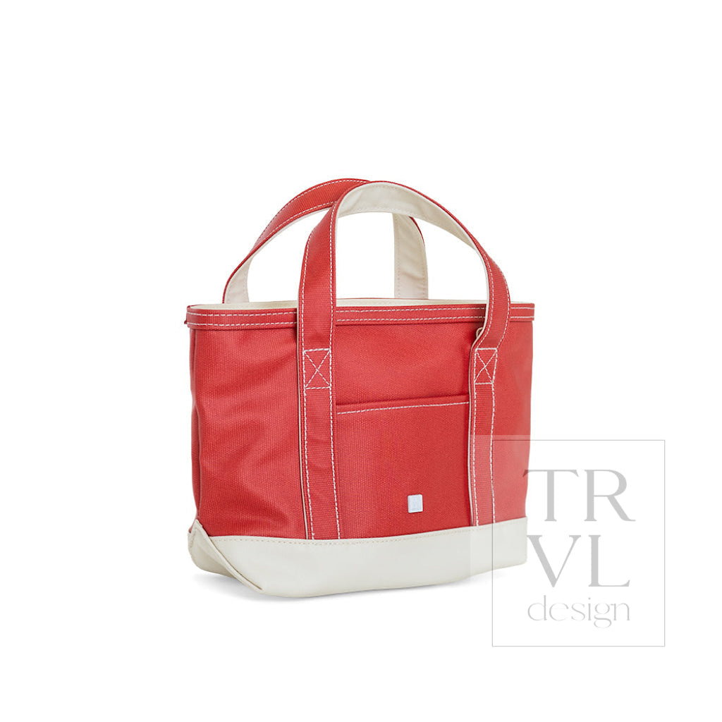 Coated Canvas Two Tone Heritage Red Mini Tote