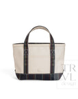 Coated Canvas Natural with Cambridge Plaid Trim Mini Tote