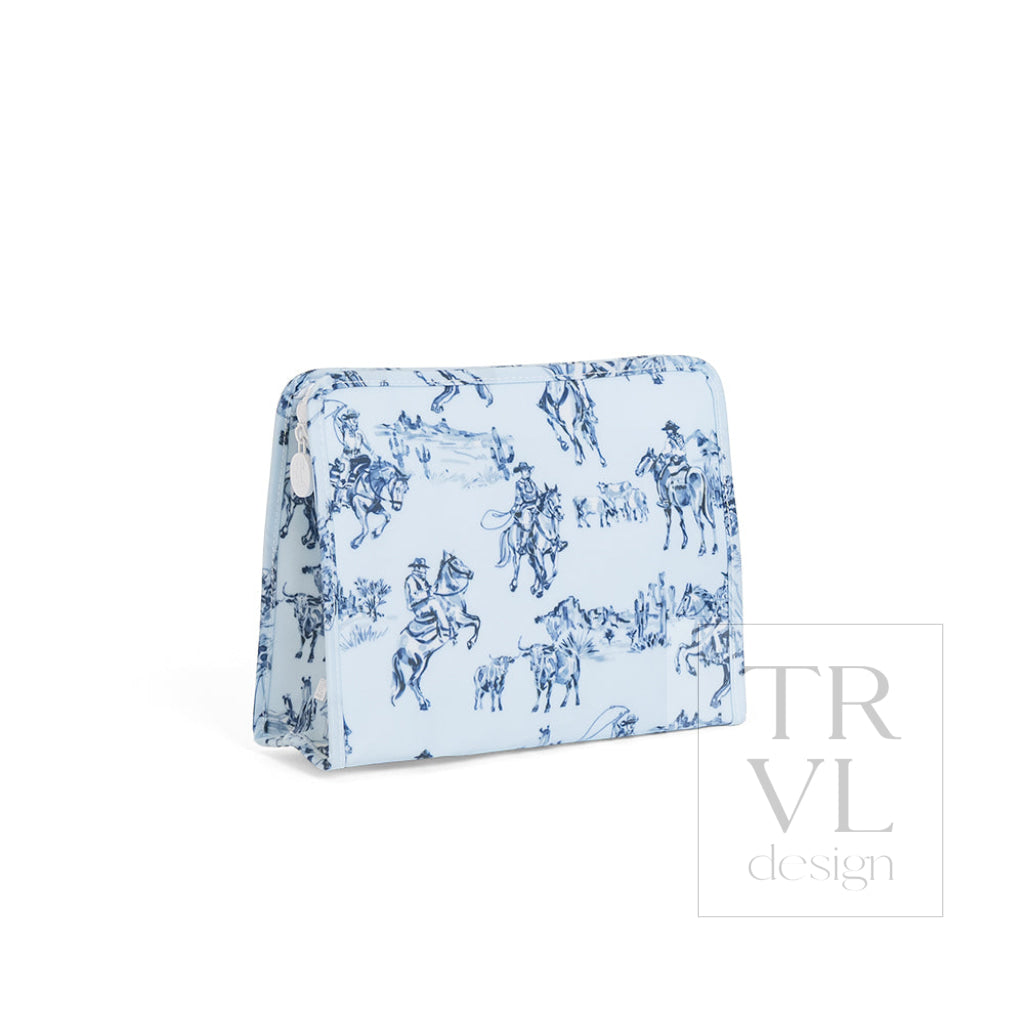 Cowboy Toile Large Roadie Pouch Bag