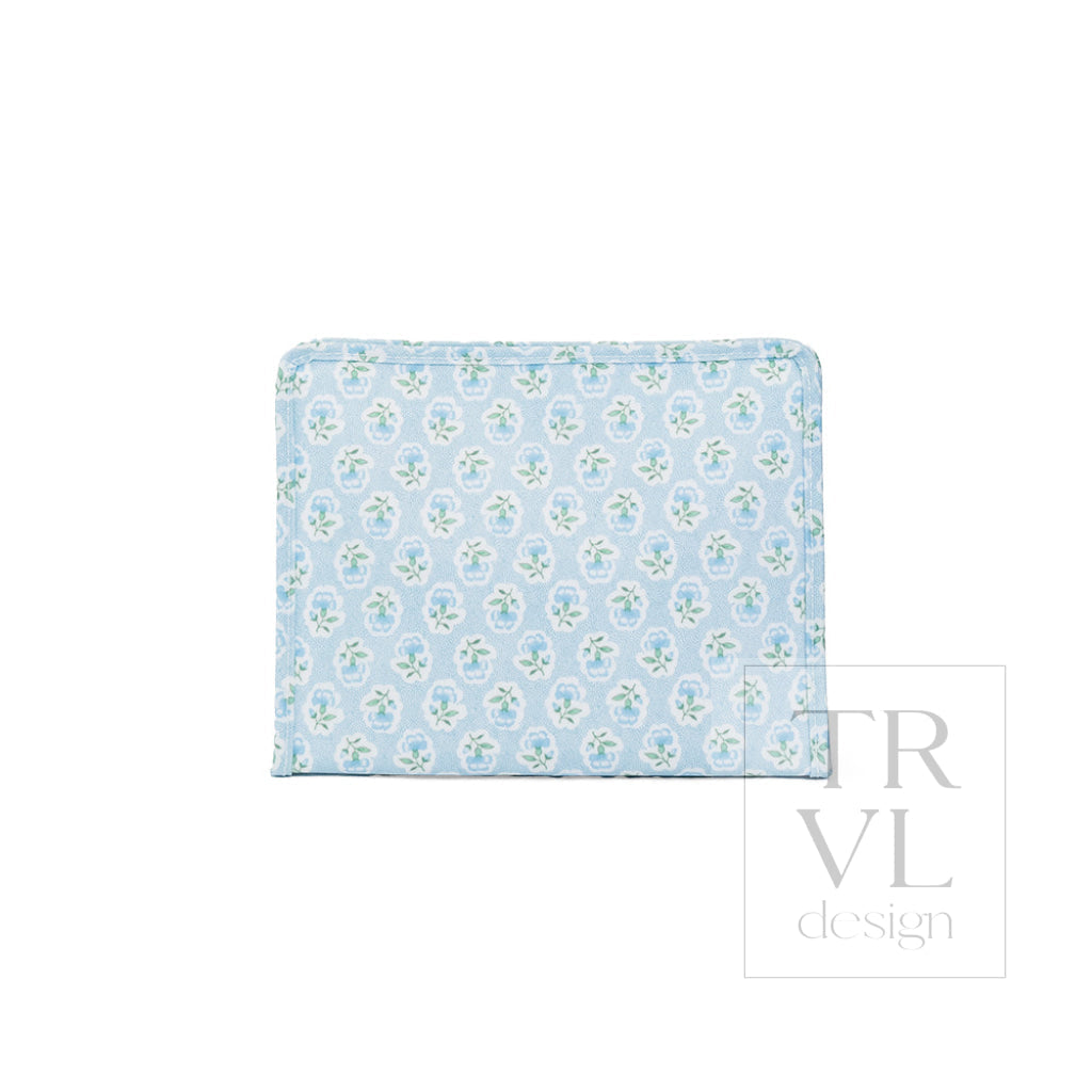 Petite Fleur Blue Large Roadie Pouch Bag