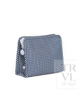 Gingham Navy Medium Roadie Pouch