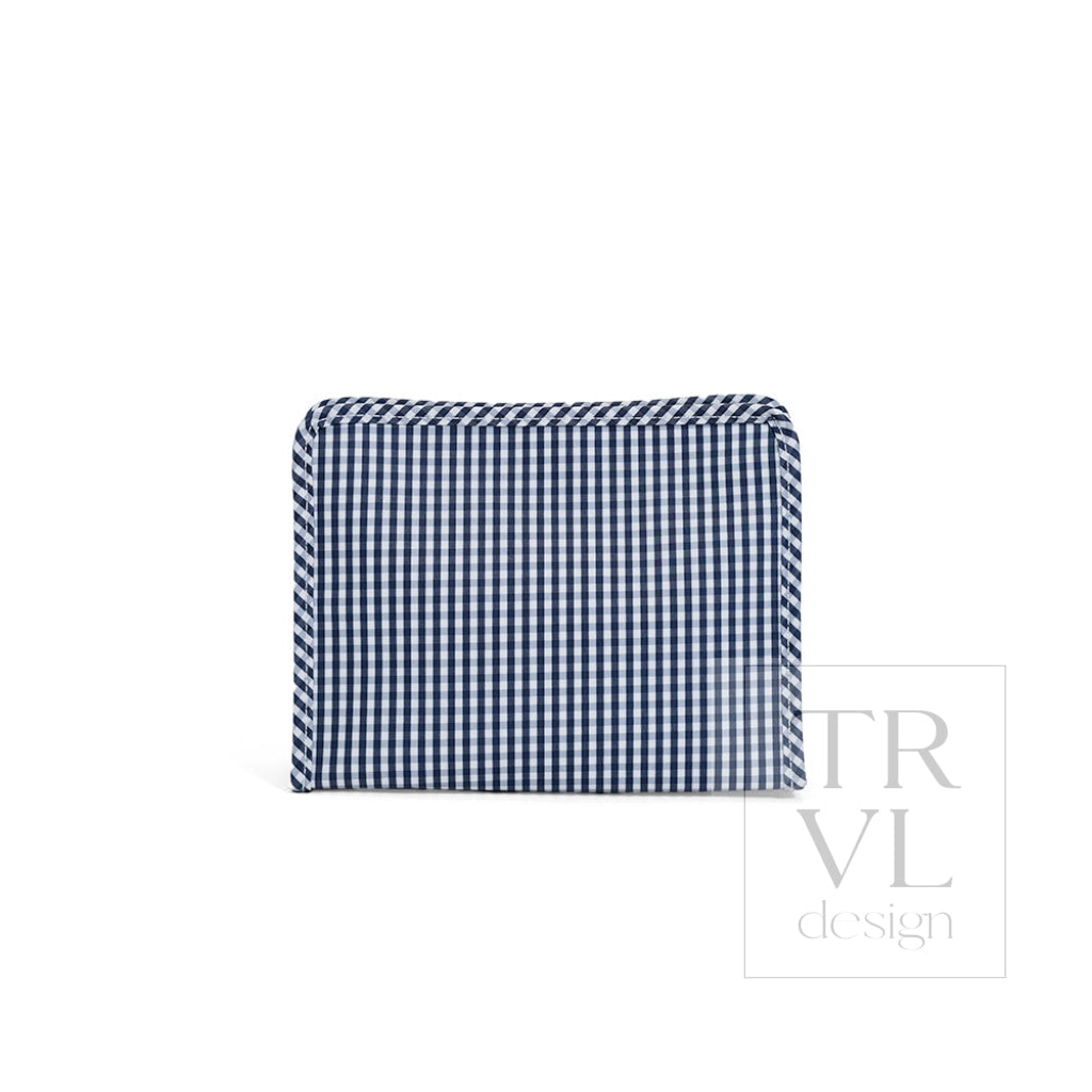 Gingham Navy Medium Roadie Pouch